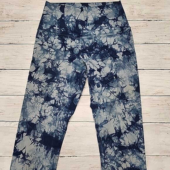 Lululemon Wunder Under High Rise Legging Blue Tie Dye Women's 2 - Picture 4 of 10